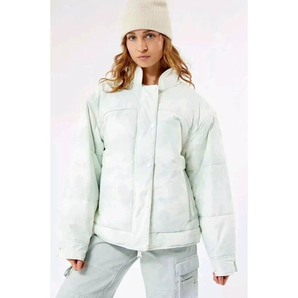 Free People Movement Bunny Slope Printed Puffer Ski Jacket Size XS Mountain Mist